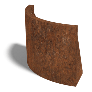 Muro de contención de acero corten curva exterior 50 x 50 cm (altura 40 cm)