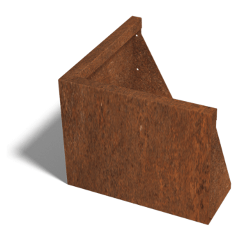 Muro de contención de acero corten esquina exterior 50 x 50 cm (altura 40 cm)