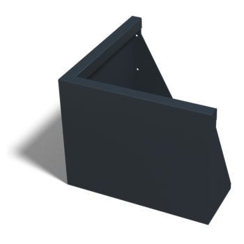Muro de contención de acero - Esquina exterior - 50 x 50 x 40 cm - RAL9005 mate (negro)