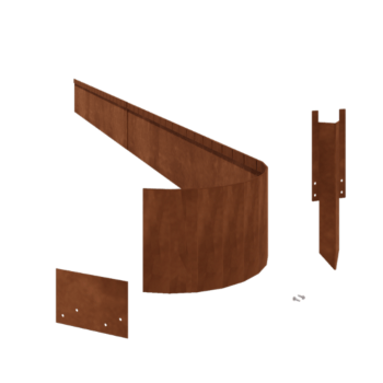 Bordura de jardín de acero corten - Doblado FLEX - Altura 23 cm - Juego completo 15 metro