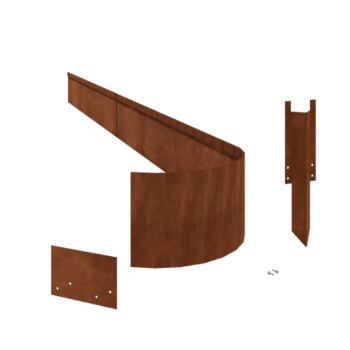 Bordura de jardín de acero corten - Doblado FLEX - Altura 23 cm - Juego completo 24 metro