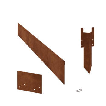 Bordura de acero corten de borde doblado 13 cm juego completo de 15 metros