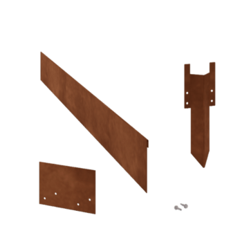 Bordura de acero corten de borde doblado 13 cm juego completo de 24metros