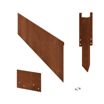 Bordura de jardín de acero corten - Doblado - Altura 23 cm - Juego completo 24 metro