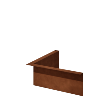 Bordura de acero corten con borde en ángulo recto 12 cm al ángulo interior