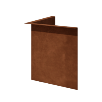 Bordura de jardín de acero corten - En ángulo recto - Esquina interior - Altura 34 cm