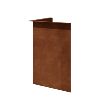 Bordura de jardín de acero corten - En ángulo recto - Esquina interior - Altura 45 cm