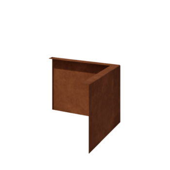 Bordura de jardín de acero corten - En ángulo recto - Esquina exterior - Altura 22 cm