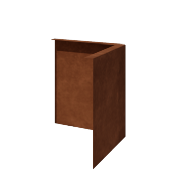 Bordura de jardín de acero corten - En ángulo recto - Esquina exterior - Altura 34 cm