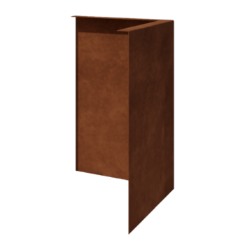 Bordura de jardín de acero corten - En ángulo recto - Esquina exterior - Altura 45 cm