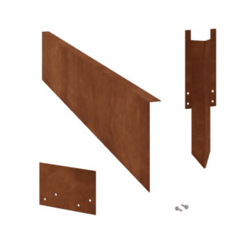 Bordura de acero corten de borde en ángulo recto 22 cm juego completo de 15metros