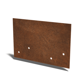 Placa de acoplamiento de acero corten recta baja 12 - 15 cm