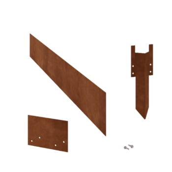 Bordura de acero corten recta 15 cm juego completo de 15metros