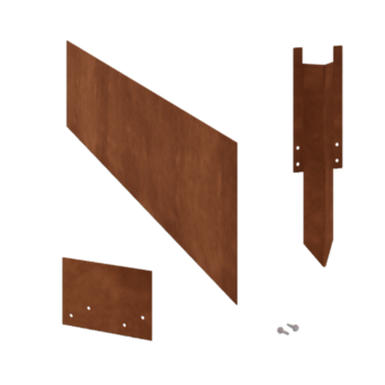 Bordura de acero corten recta 25 cm juego completo de 15metros