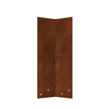 Placa de unión de acero corten - 45° - Altura borde jardín 45 cm