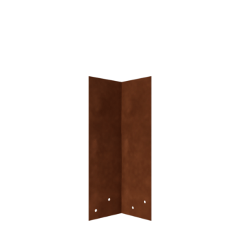 Placa de unión de acero corten - 90° - Altura borde jardín 34 / 37,5 cm