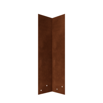 Placa de unión de acero corten - 90° - Altura borde jardín 45 cm
