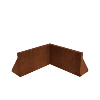 Muro de contención de acero corten - Esquina interior - 50 x 50 x 30 cm