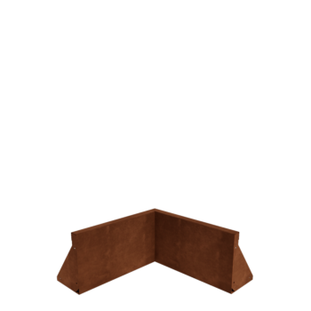 Muro de contención de acero corten - Esquina interior - 50 x 50 x 30 cm