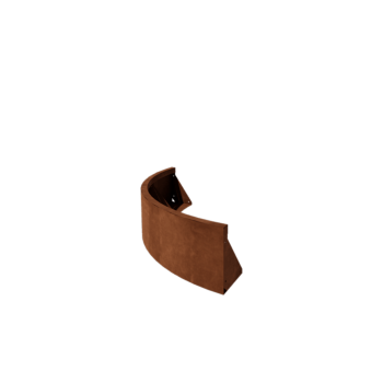 Muro de contención de acero corten - Curva exterior - 100 x 100 x 30 cm