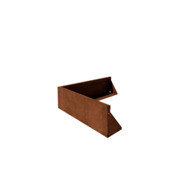 Muro de contención de acero corten - Esquina exterior - 100 x 100 x 30 cm