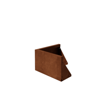 Muro de contención de acero corten esquina exterior 50 x 50 cm (altura 30 cm)