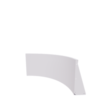 Muro de contención de acero - Curva interior - 100 x 100 x 60 cm - RAL9010 mate (blanco)
