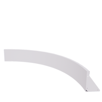Muro de contención de acero - Curva interior - 150 x 150 x 30 cm - RAL9010 mate (blanco)