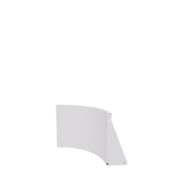 Muro de contención de acero - Curva exterior - 50 x 50 x 50 cm - RAL9010 mate (blanco)