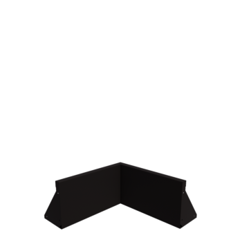 Muro de contención de acero - Esquina interior - 50 x 50 x 30 cm - RAL9005 mate (negro)