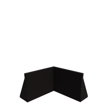 Muro de contención de acero - Esquina interior - 50 x 50 x 40 cm - RAL9005 mate (negro)