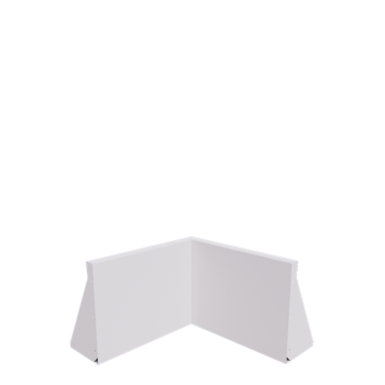 Muro de contención de acero - Esquina interior - 50 x 50 x 40 cm - RAL9010 mate (blanco)