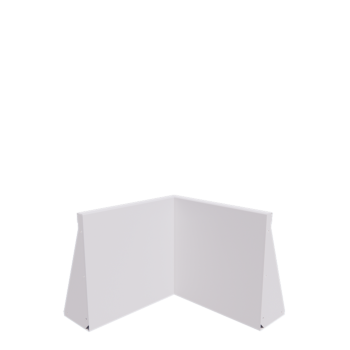 Muro de contención de acero - Esquina interior - 50 x 50 x 50 cm - RAL9010 mate (blanco)