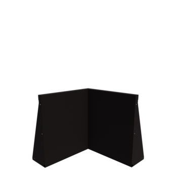 Muro de contención de acero - Esquina interior - 50 x 50 x 60 cm - RAL9005 mate (negro)
