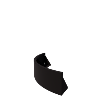 Muro de contención de acero - Curva exterior - 100 x 100 x 30 cm - RAL9005 mate (negro)