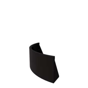 Muro de contención de acero - Curva exterior - 100 x 100 x 40 cm - RAL9005 mate (negro)