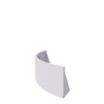 Muro de contención de acero - Curva exterior - 100 x 100 x 40 cm - RAL9010 mate (blanco)
