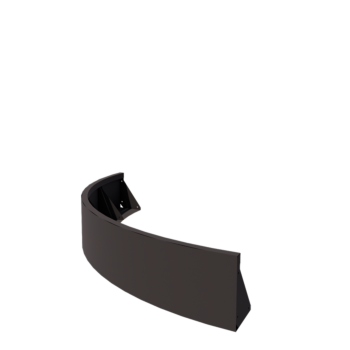 Muro de contención de acero - Curva exterior - 150 x 150 x 30 cm - RAL7016 mate (gris antracita)