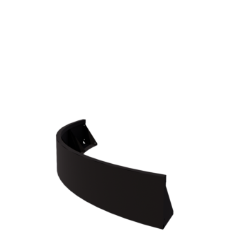 Muro de contención de acero - Curva exterior - 150 x 150 x 30 cm - RAL9005 mate (negro)