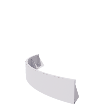 Muro de contención de acero - Curva exterior - 150 x 150 x 30 cm - RAL9010 mate (blanco)