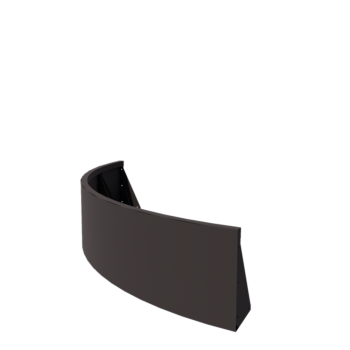 Muro de contención de acero - Curva exterior - 150 x 150 x 40 cm - RAL7016 mate (gris antracita)