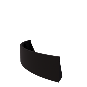 Muro de contención de acero - Curva exterior - 150 x 150 x 40 cm - RAL9005 mate (negro)