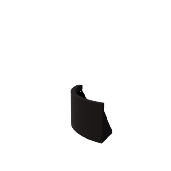 Muro de contención de acero - Curva exterior - 50 x 50 x 30 cm - RAL9005 mate (negro)