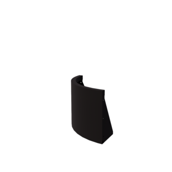 Muro de contención de acero - Curva exterior - 50 x 50 x 40 cm - RAL9005 mate (negro)