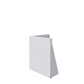 Muro de contención de acero - Esquina exterior - 50 x 50 x 60 cm - RAL9010 mate (blanco)