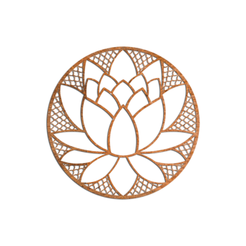 Decoración de pared de acero corten - Flor de Loto Small - 50 x 50 cm