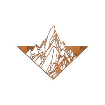 Decoración de pared de acero corten - Montaña Large - 76,1 x 99,6 cm