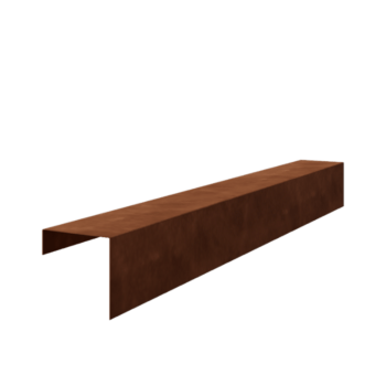 Perfil de recubrimiento de acero corten 15 x 15 x 5 cm (longitud 240 cm)