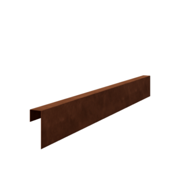 Perfil de recubrimiento de acero corten 15 x 5 x 5 cm (longitud 150 cm)