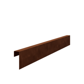 Perfil de recubrimiento de acero corten 15 x 5 x 5 cm (longitud 240 cm)
